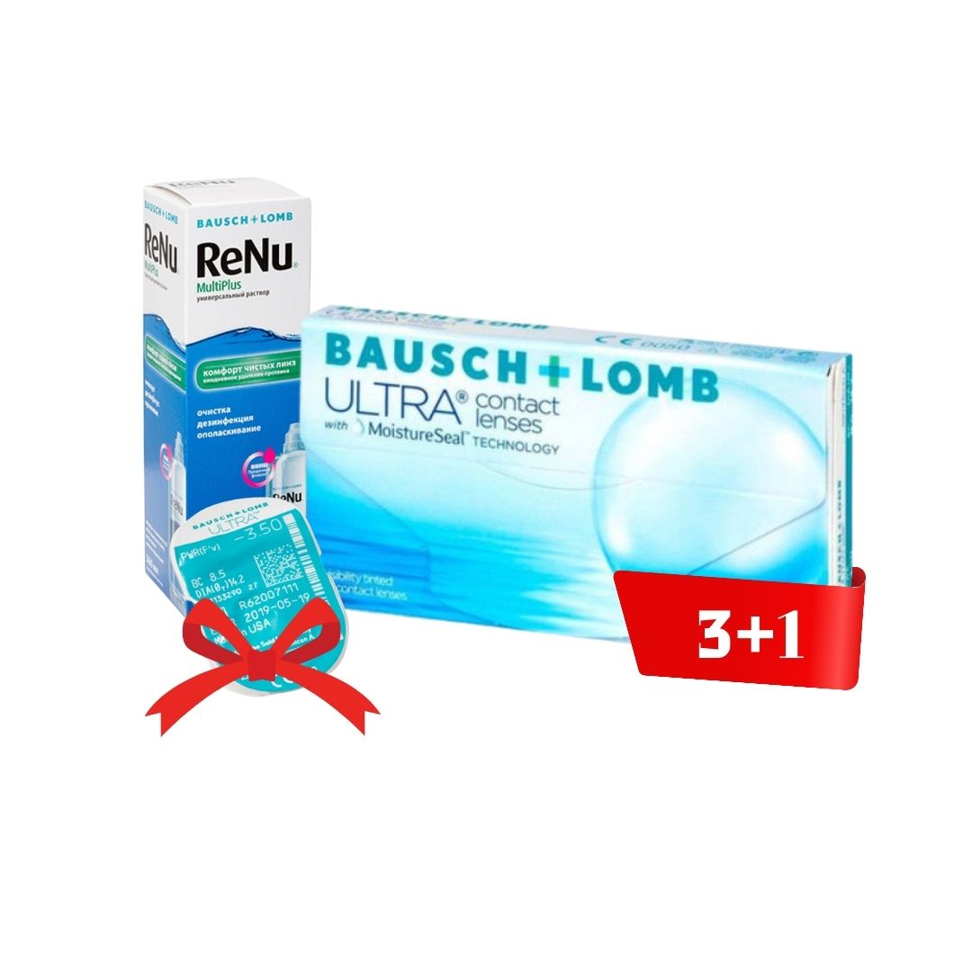 Контактні лінзи Bausch+Lomb ULTRA 3 +1шт + 60 мл розчин